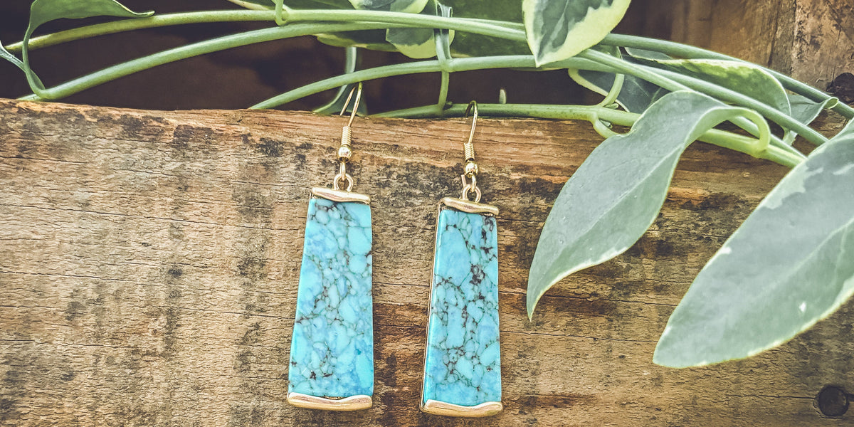 Beautiful Gold and Turquoise Earrings