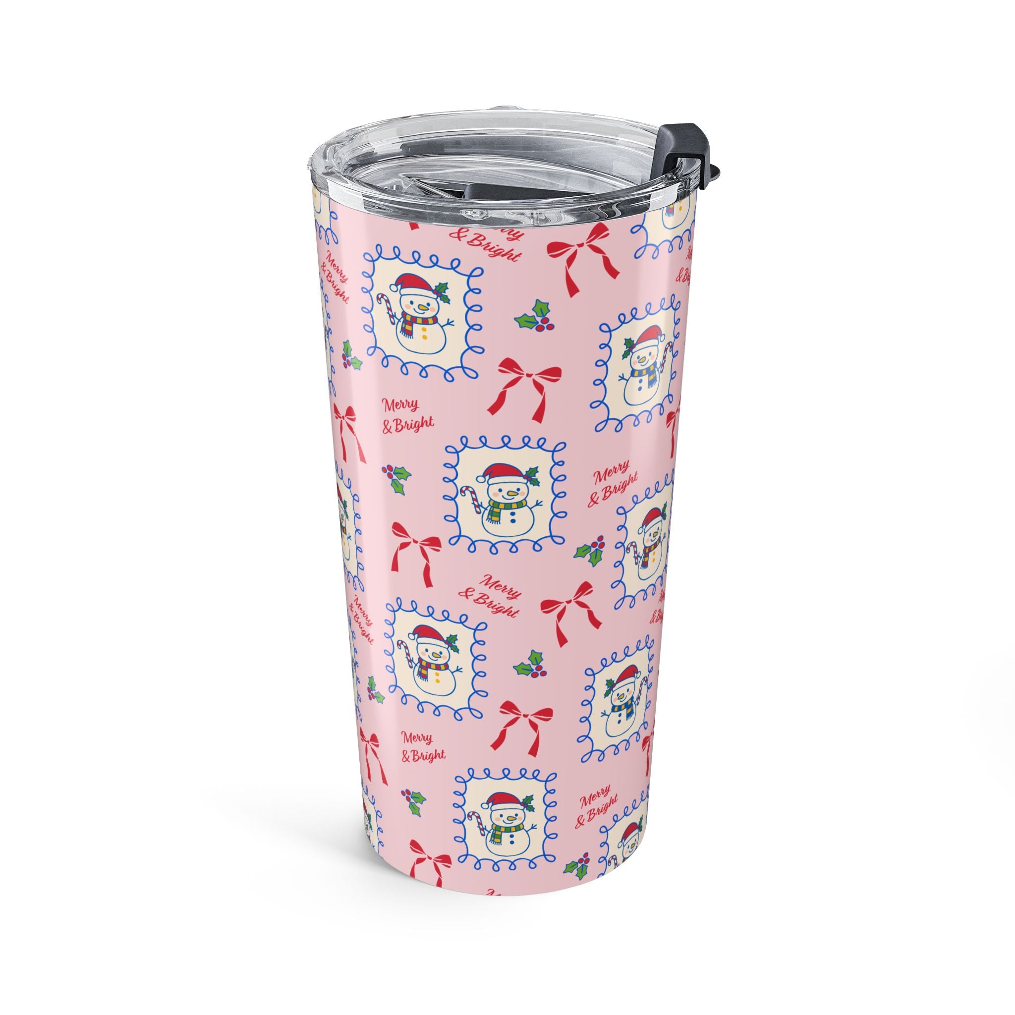 Cute Snowman Stamp Pattern Tumbler
