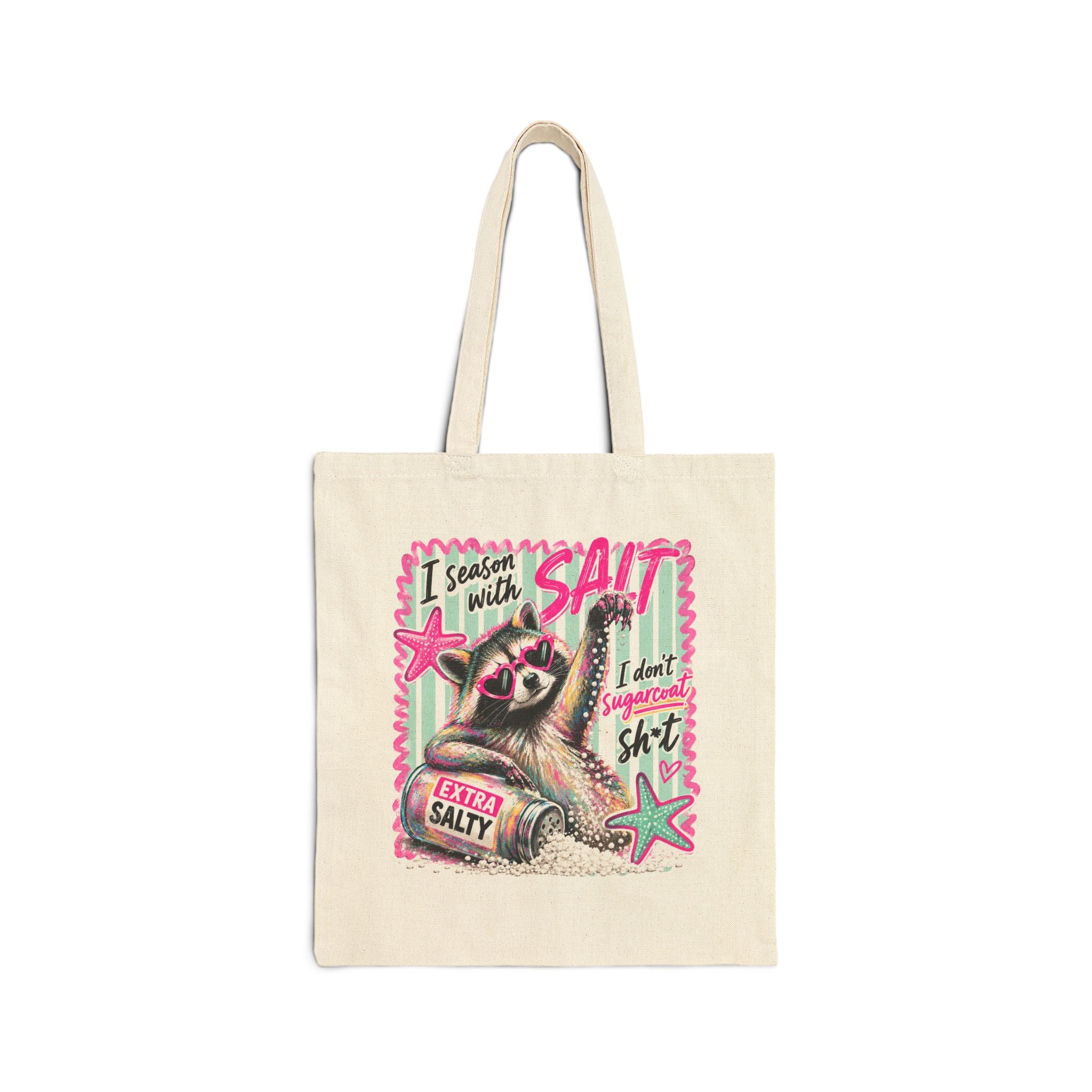 Salty Racoon Cotton Canvas Tote Bag