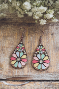 Beautiful Colorful Flower Drop Earrings