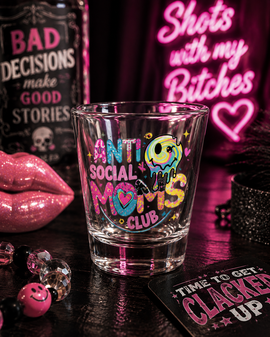 Anti Social Moms Club Shot Glass