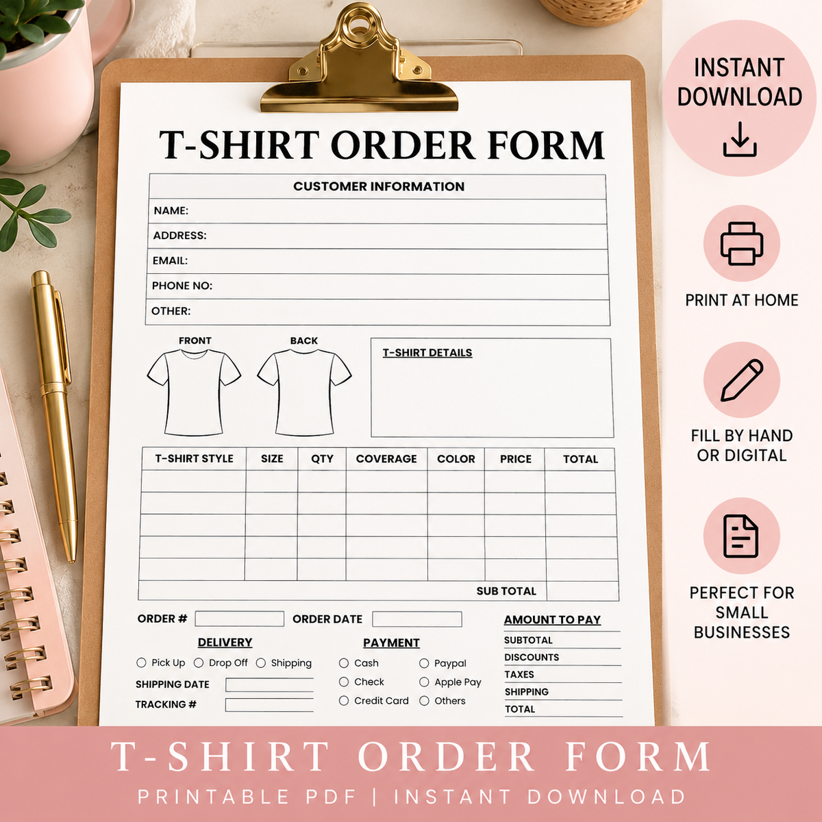 T-Shirt Order Form