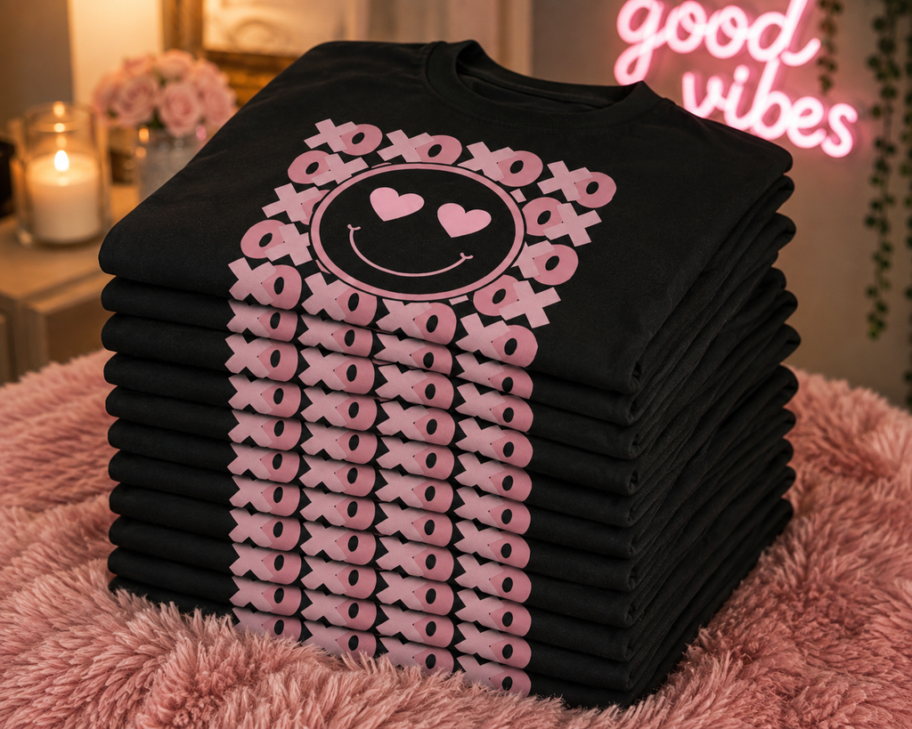 Pink Heart Eyes Smiley T-Shirt