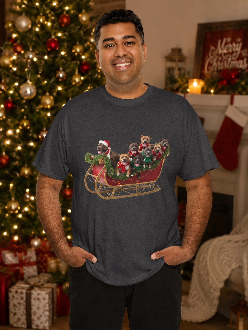 Pit Bulls Sleigh T-Shirt