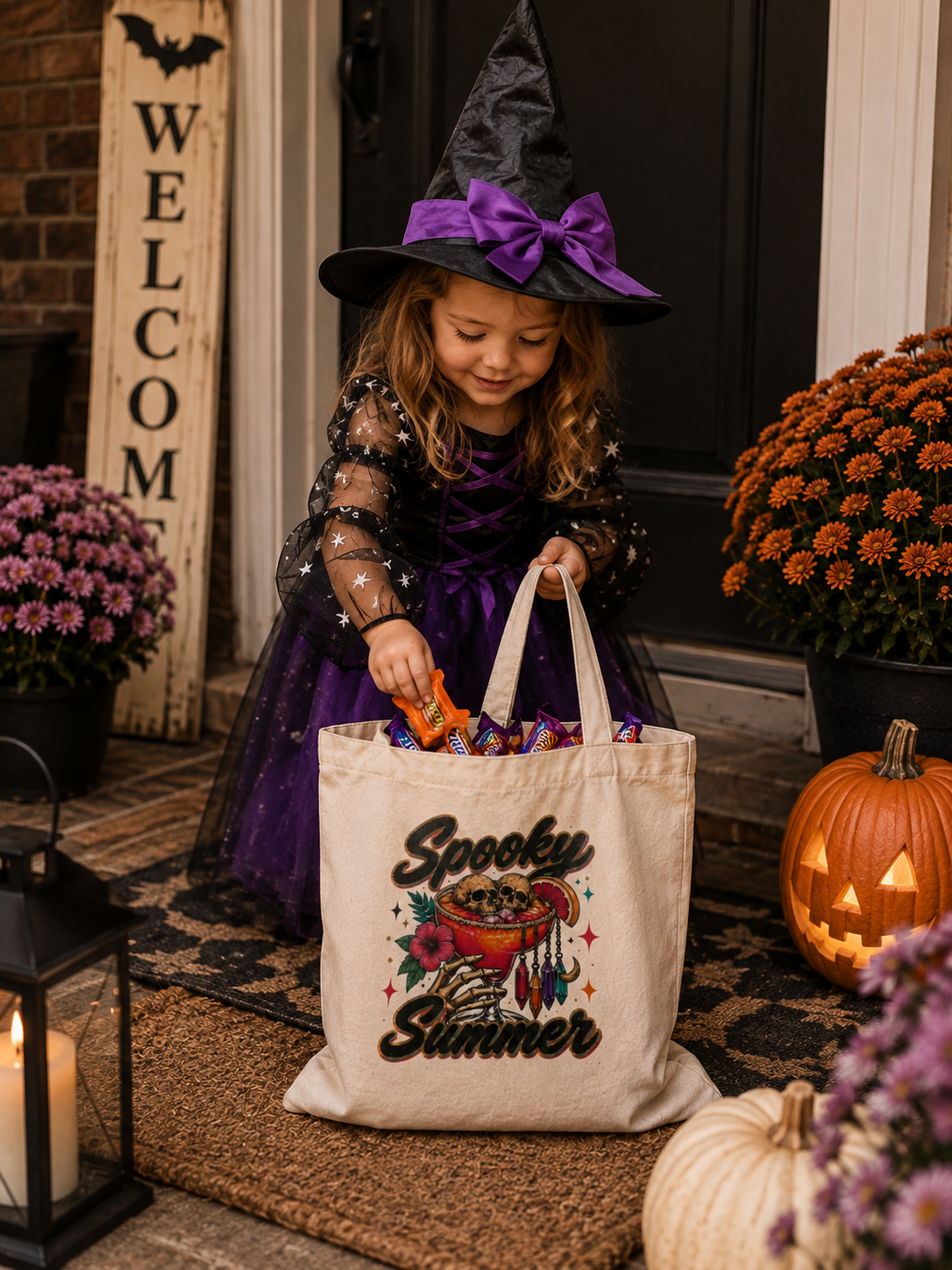 Skeleton Martini Spooky Summer Tote Bag