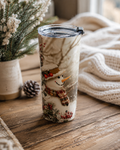 Winter Snowy Red Berries Stainless Tumbler