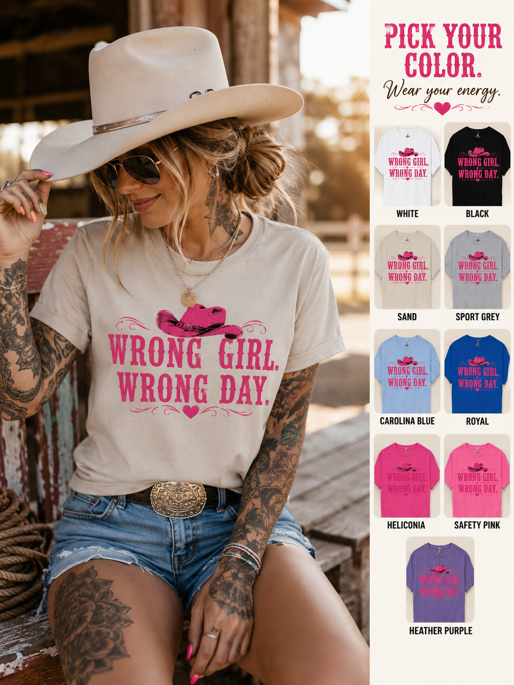 Wrong Girl Wrong Day Western T-Shirt