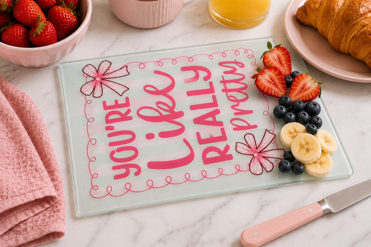 You're Like Really Pretty Glass Cutting Board