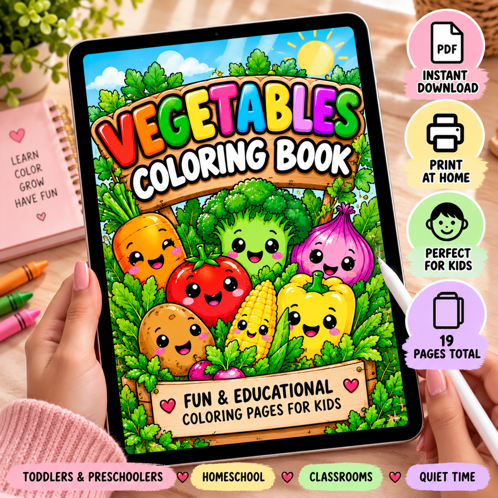 Vegetables Coloring Book Download