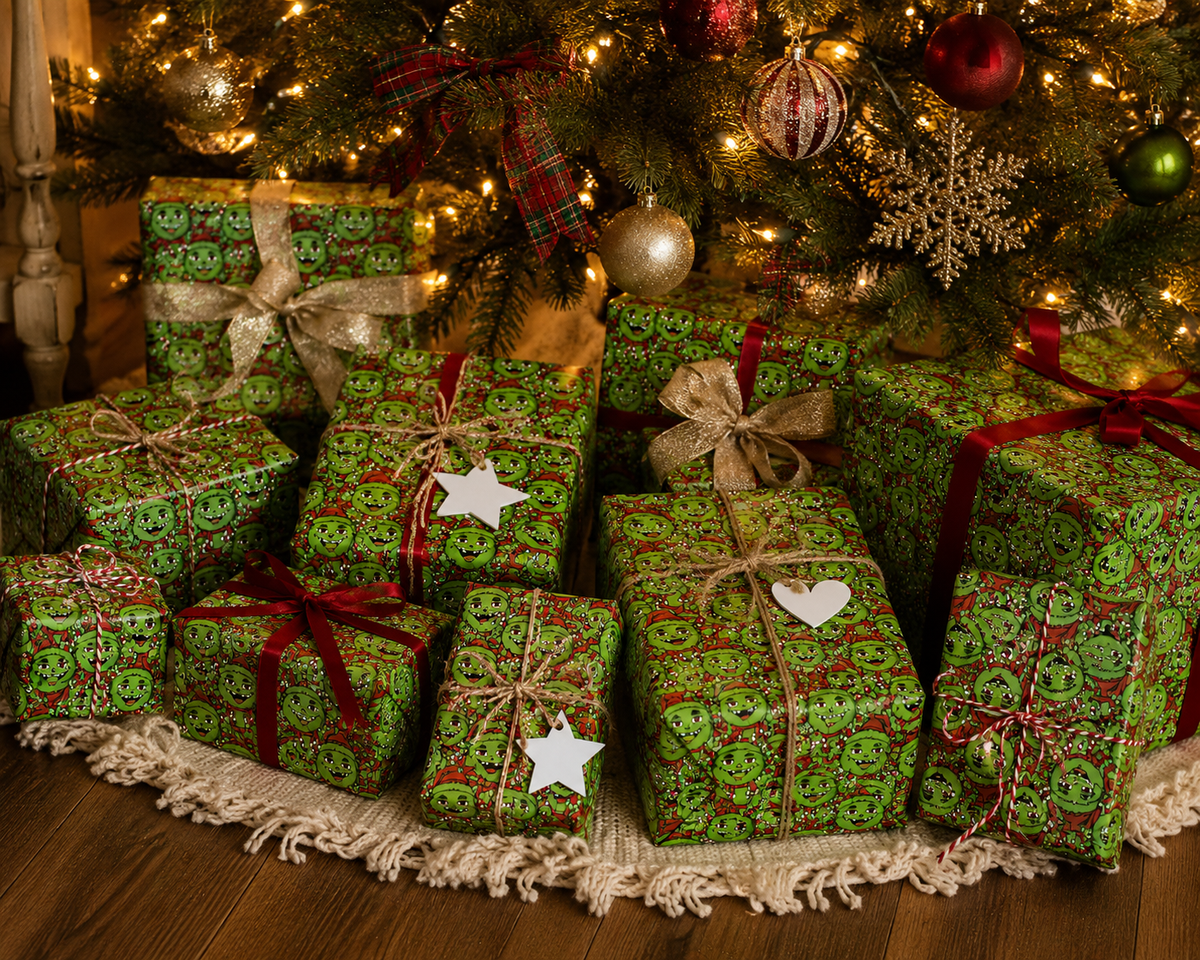 Green Grinchy Christmas Wrapping Paper