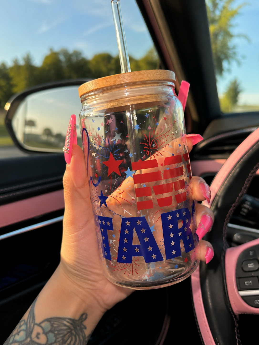 Patriotic Oh My Stars Sipper Glass