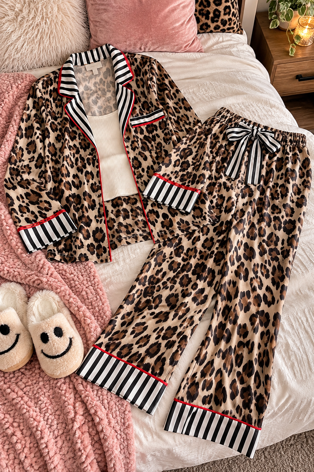 Leopard and Striped Pajama Set