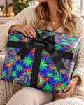 Psychedelic Cannabis Leaf Pattern Wrapping Paper
