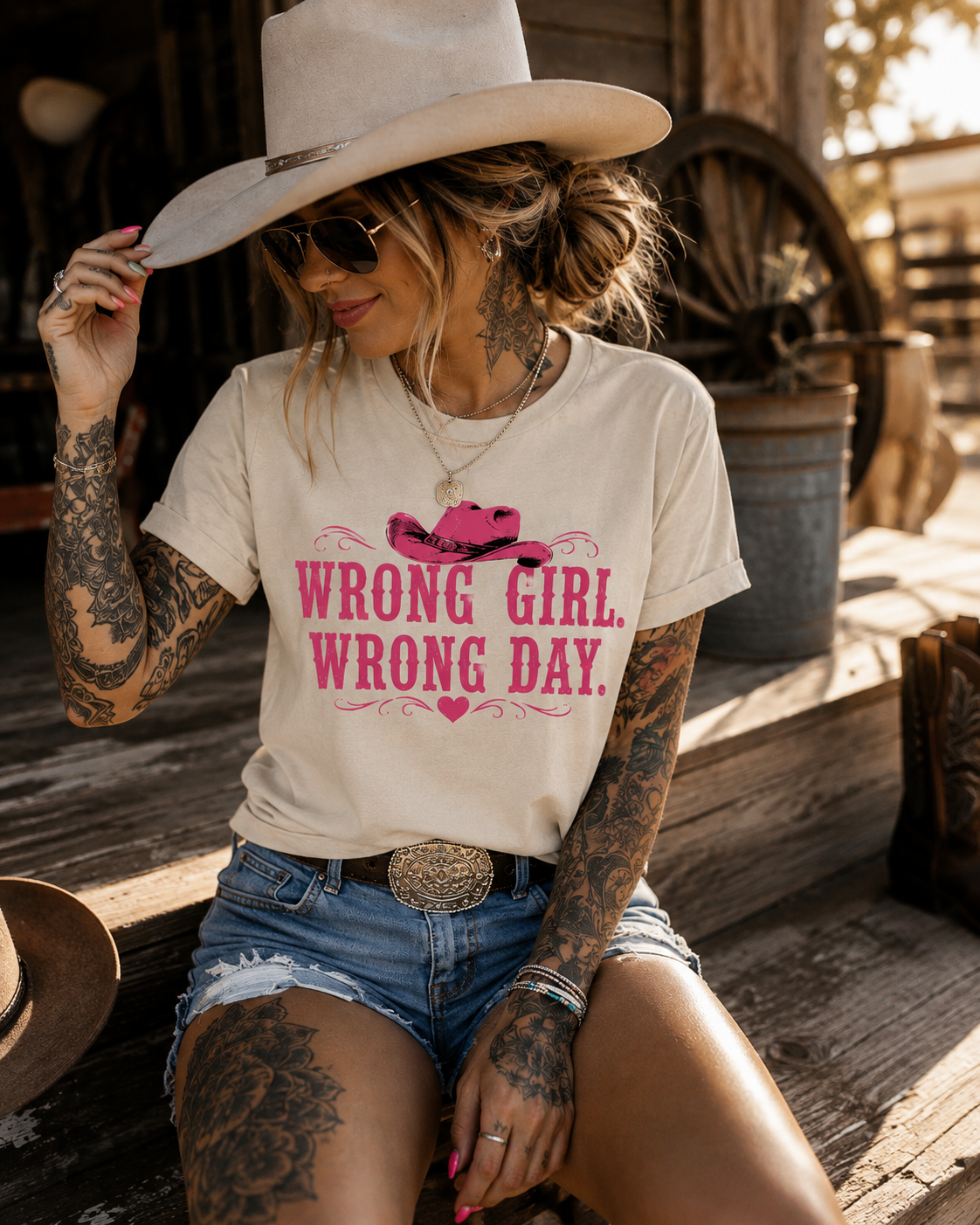Wrong Girl Wrong Day Western T-Shirt