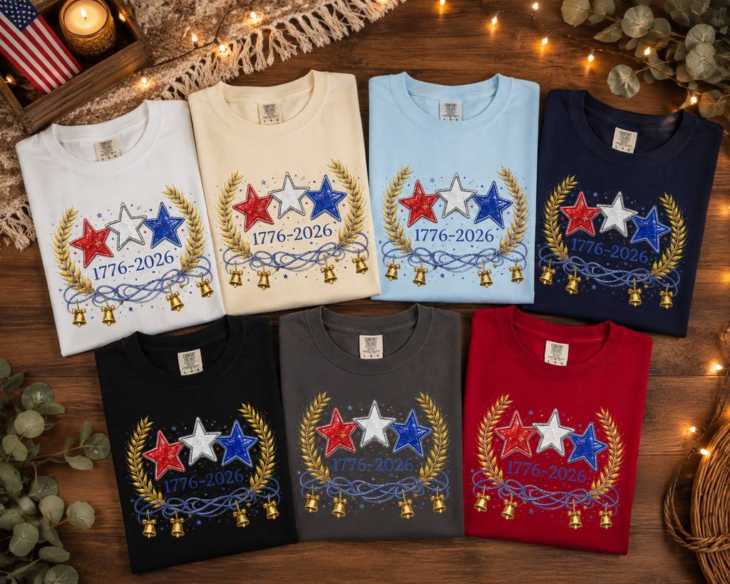 1776-2026 Red White Blue Stars T-Shirt