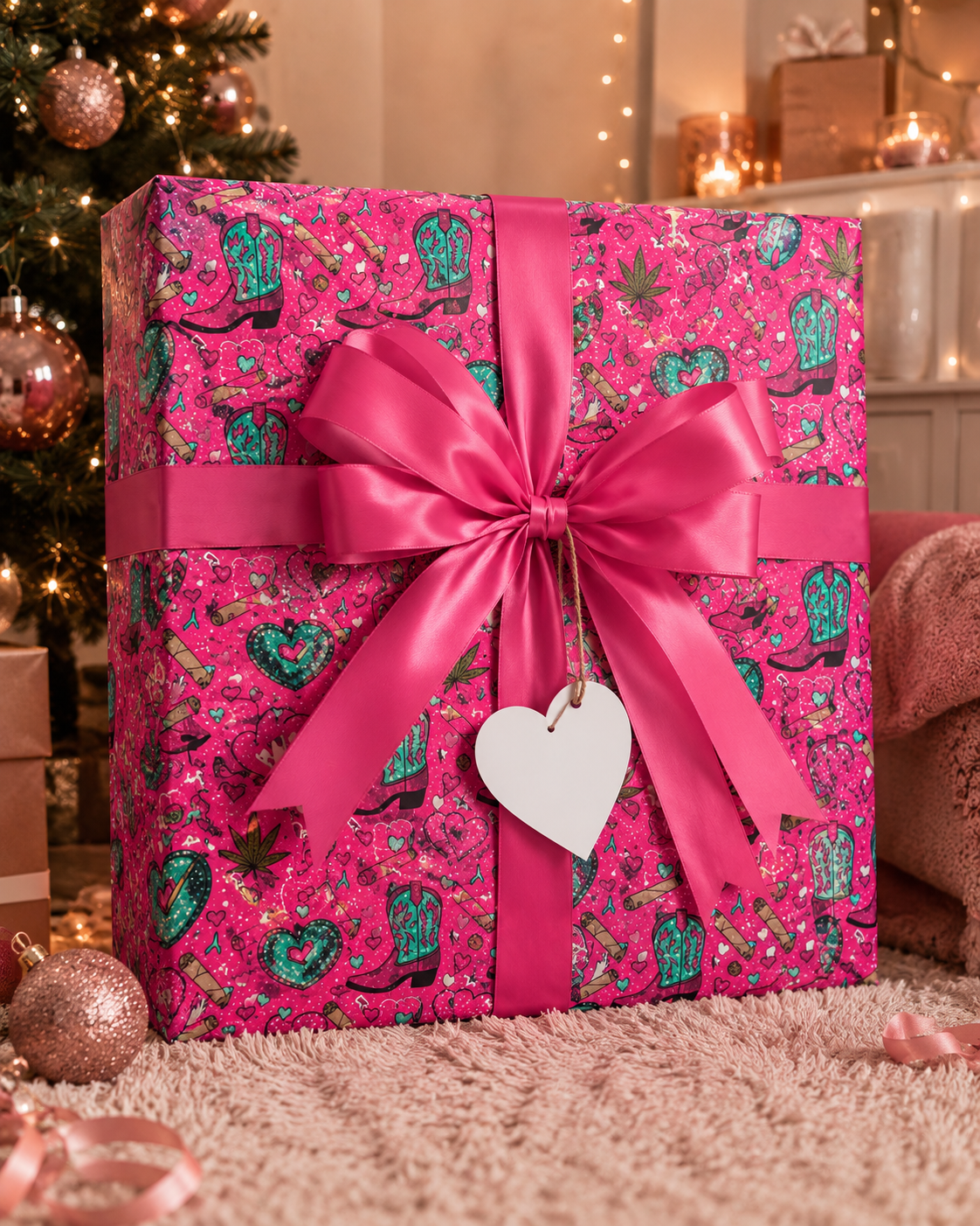 Pink Stoner Cowgirl Wrapping Paper