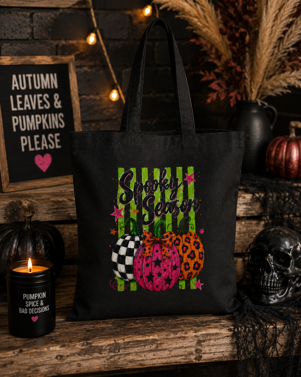 Spooky Season Pumpkin Tote Bag