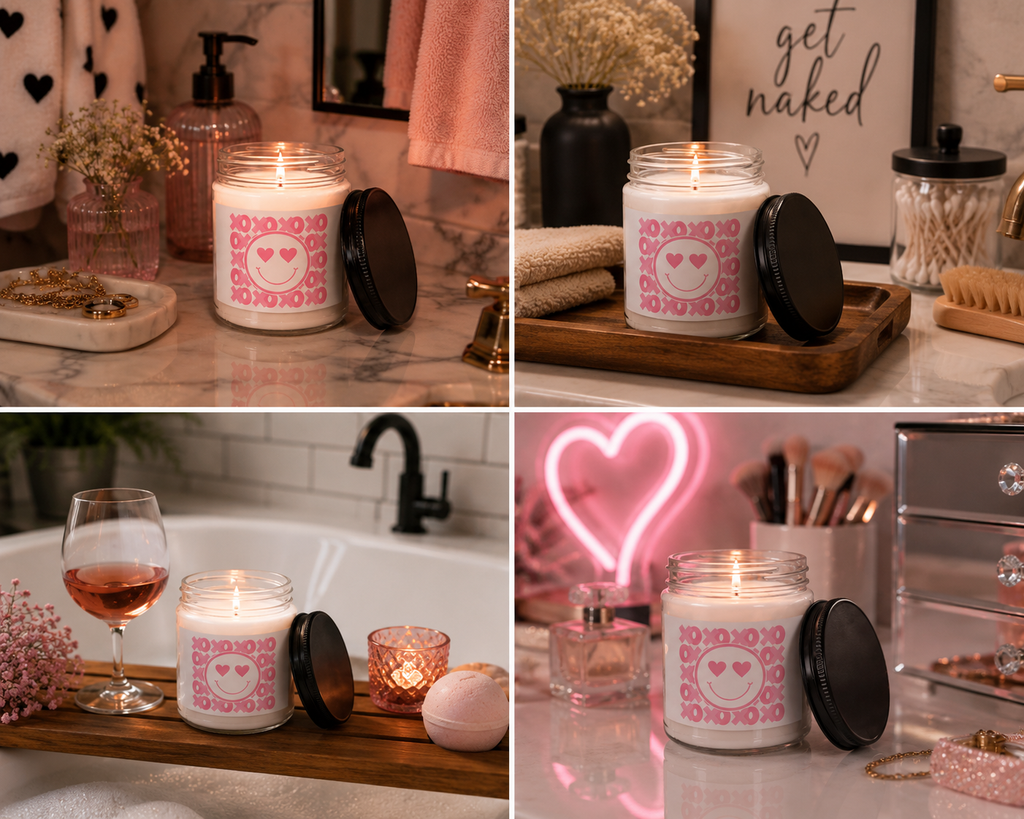 Heart Eyes Smiley Apple Harvest Candle
