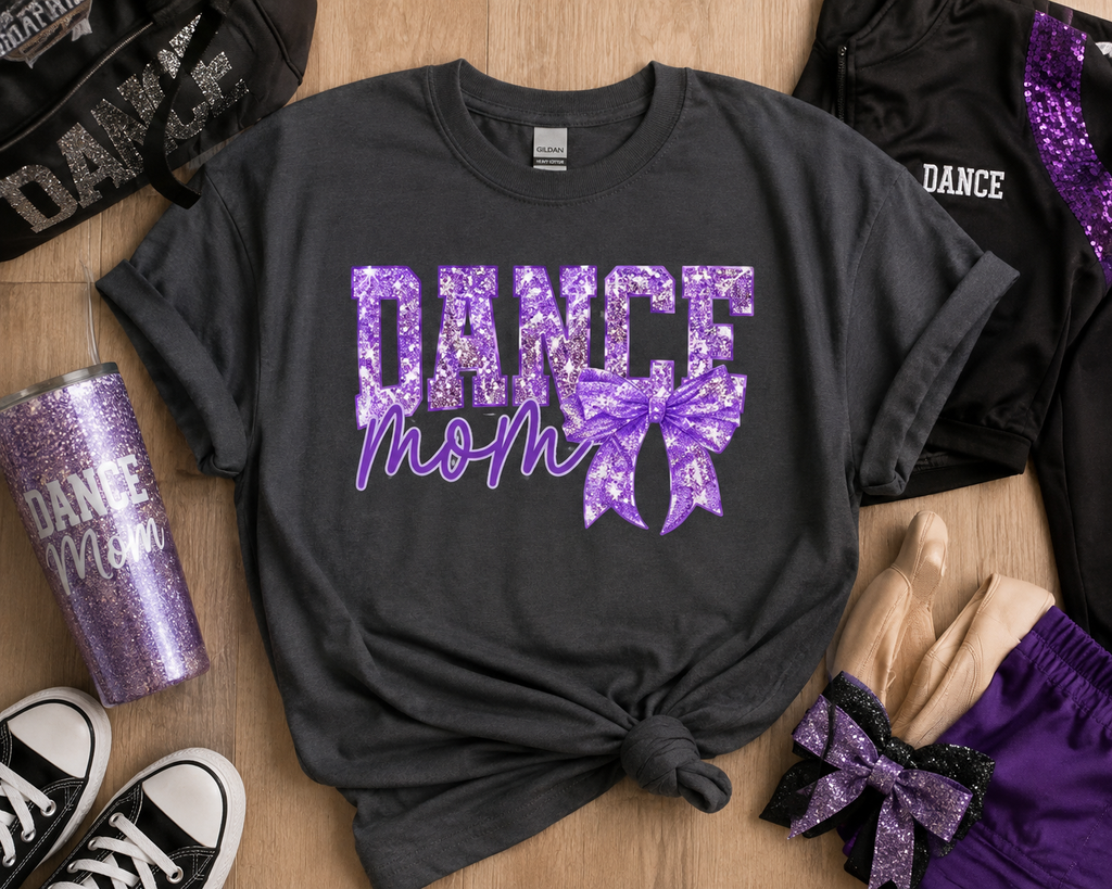 Purple Glitter Dance Mom T-Shirt