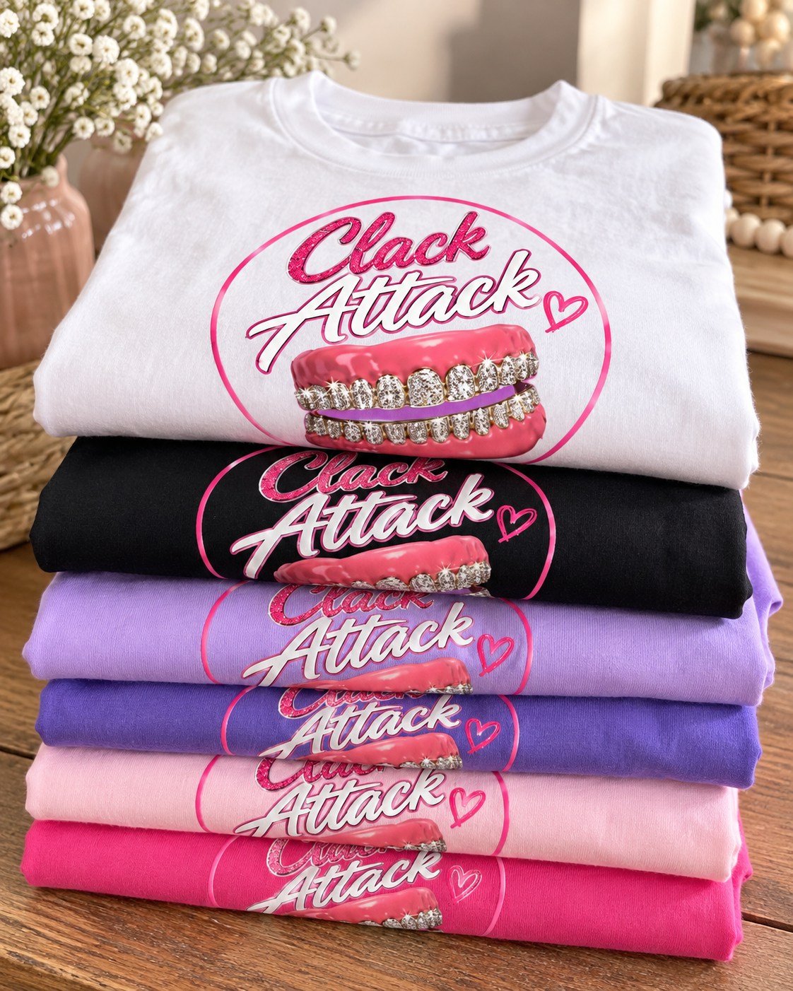 Clack Attack Blingy Denture T-shirt