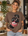 Denture Baddie Comfort Colors Tee | Leopard Messy Bun Graphic Shirt