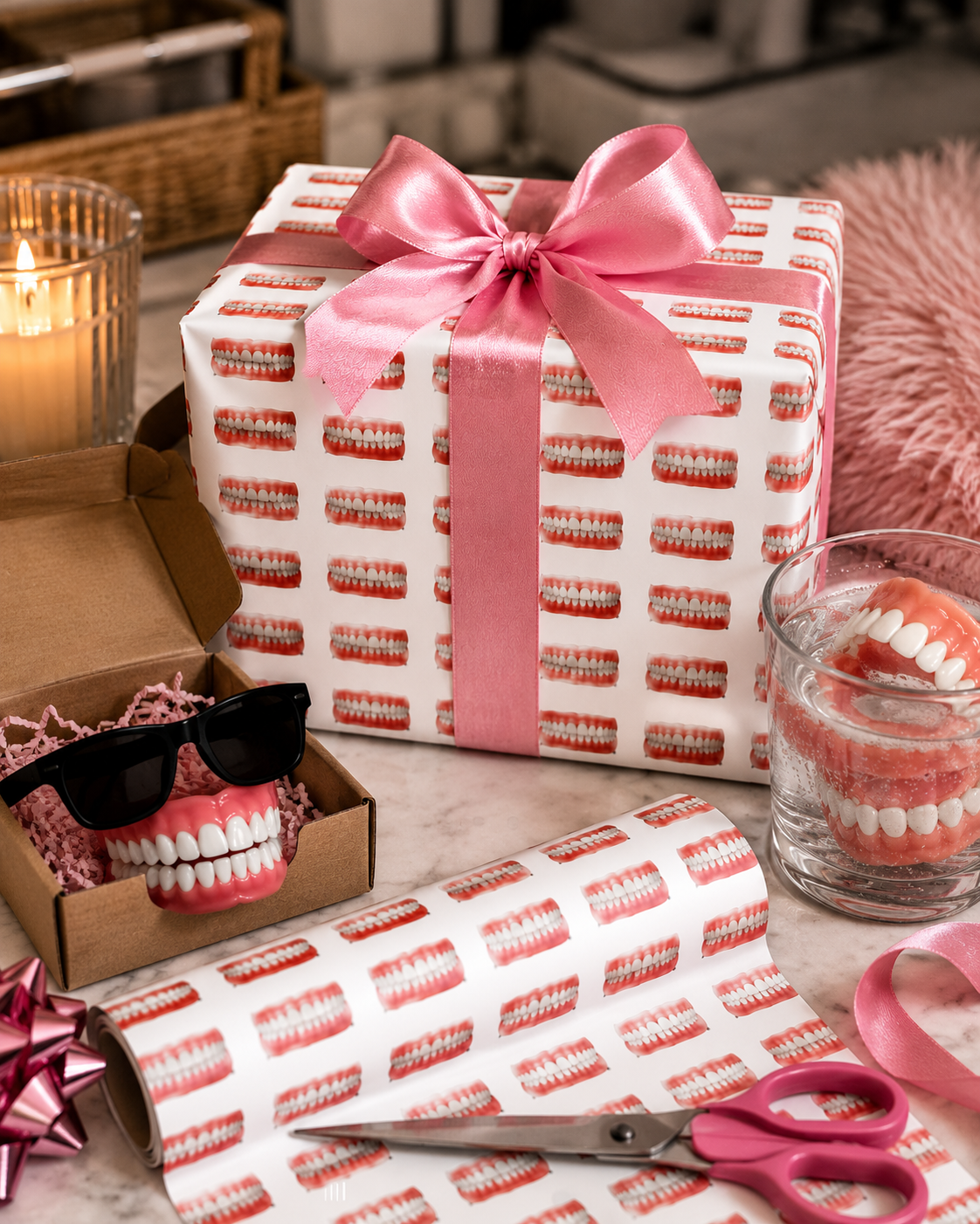 Denture Pattern Wrapping Paper