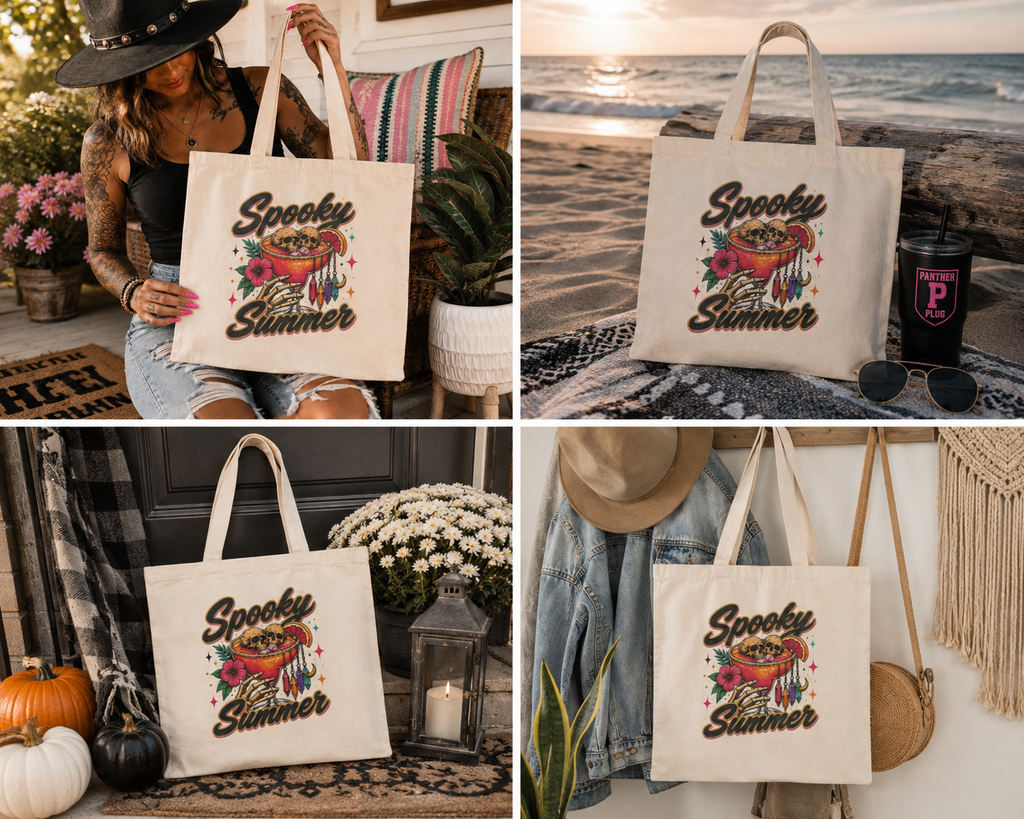 Skeleton Martini Spooky Summer Tote Bag