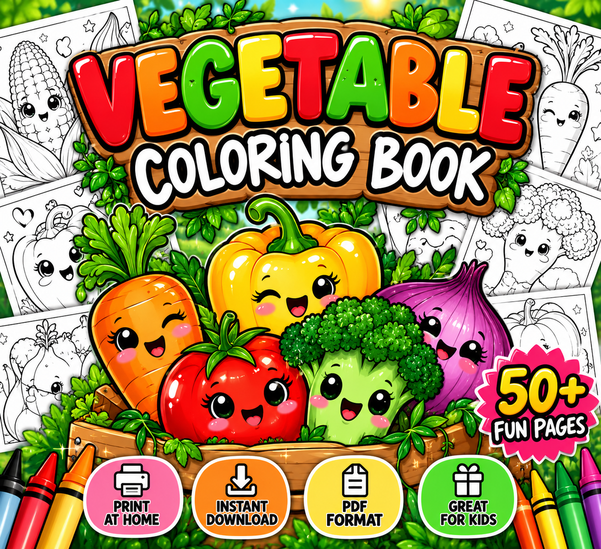 Vegetables Coloring Book Download