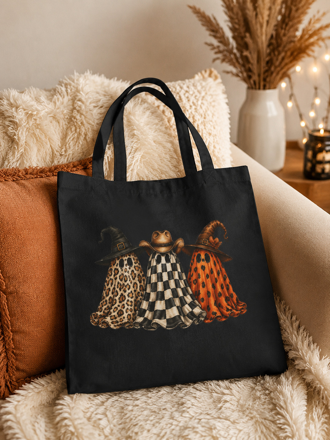 Checkered Ghost Tote Bag