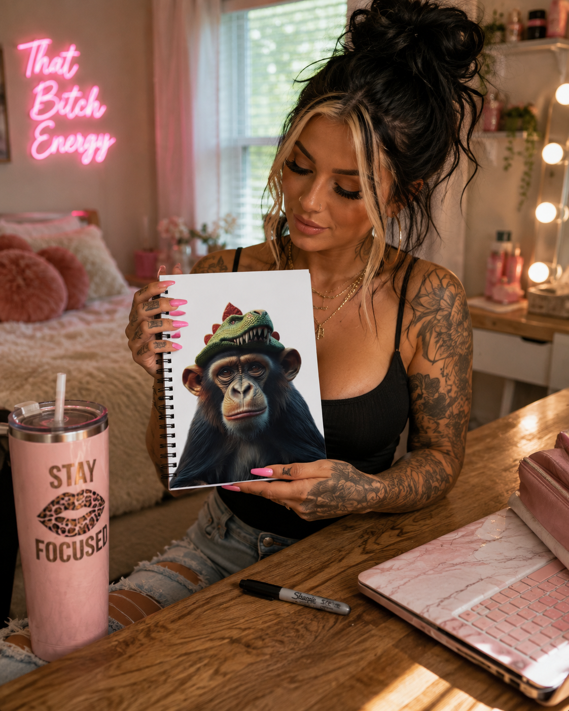 Monkey Whimsical Spiral Notebook