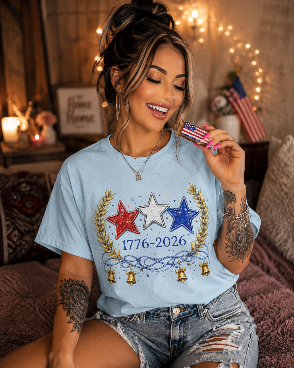 1776-2026 Red White Blue Stars T-Shirt