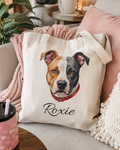 Personalized Dog Portrait Tote Bag - Custom Dog Name