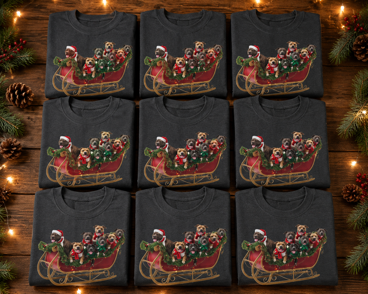 Pit Bulls Sleigh T-Shirt