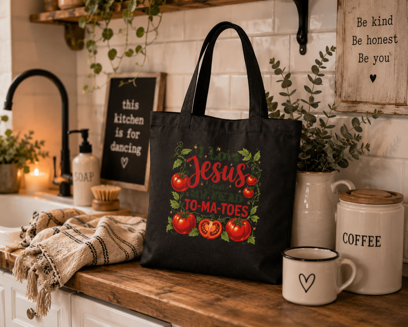 I Love Jesus From My Head To My Tomatoes Tote Bag