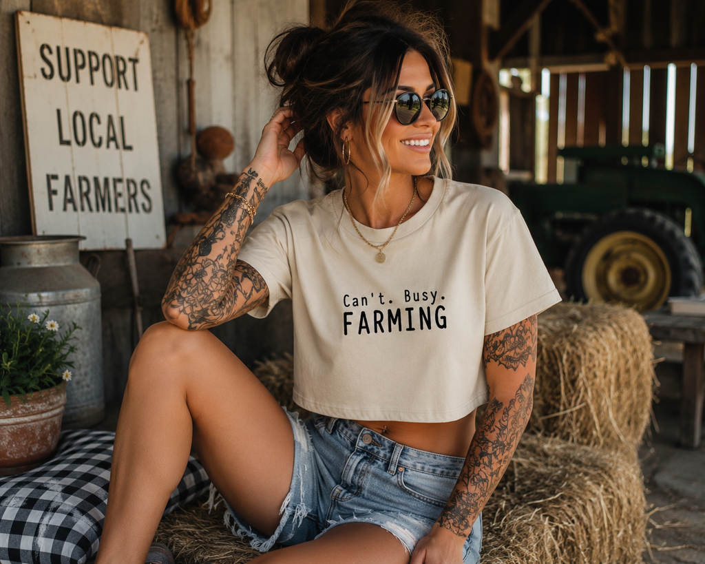 Can't Busy Farming Crop Top Tshirt