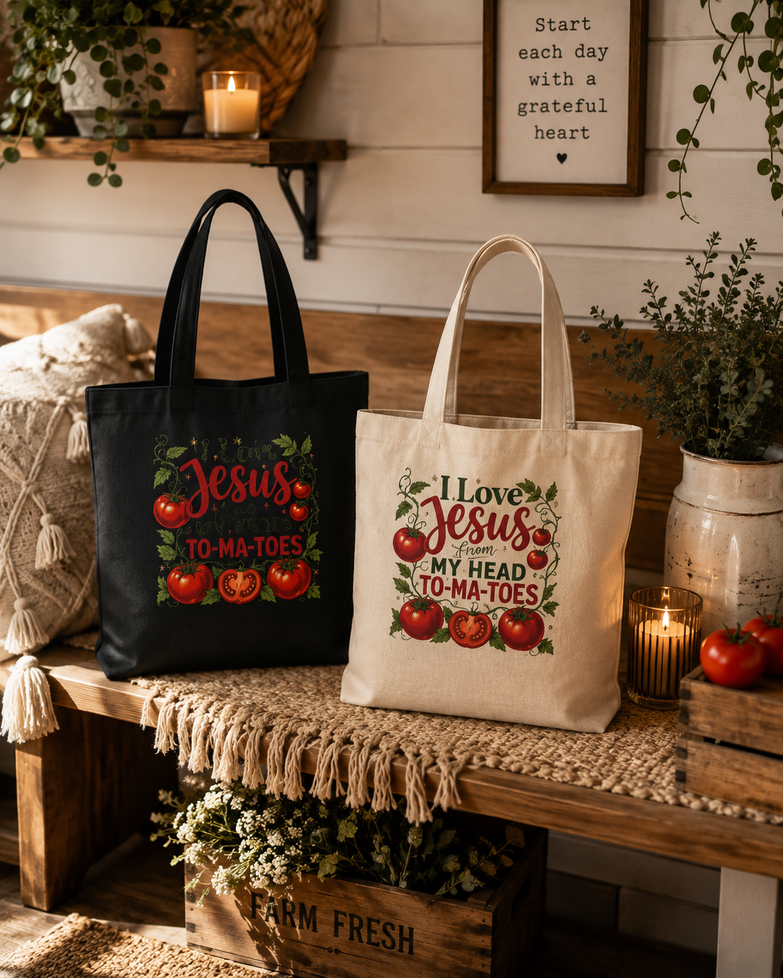 I Love Jesus From My Head To My Tomatoes Tote Bag